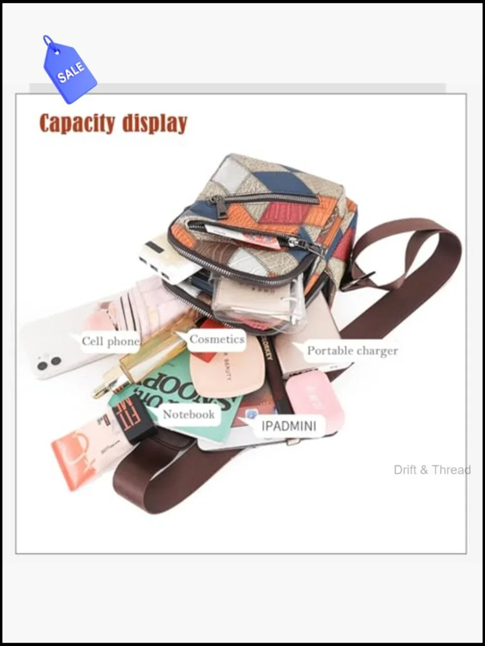 PU Leather Sling Backpack Crossbody Bag Travel Daypack